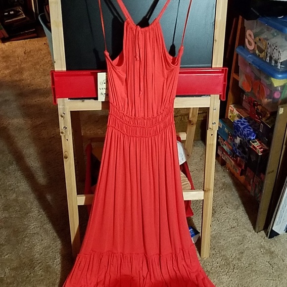 Sangria Strappy Dress Ruffled Hem Medium - Picture 1 of 5